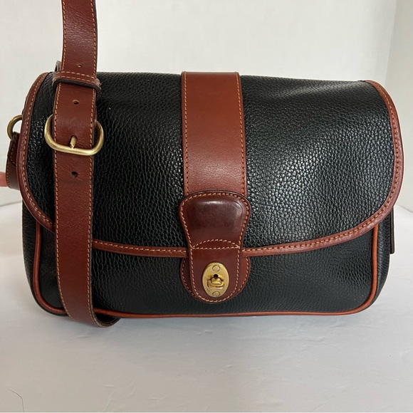 Vintage Coach 4225 Sheridan Glenwood Pebble Black & Tan Leather Bag - Picture 12 of 14